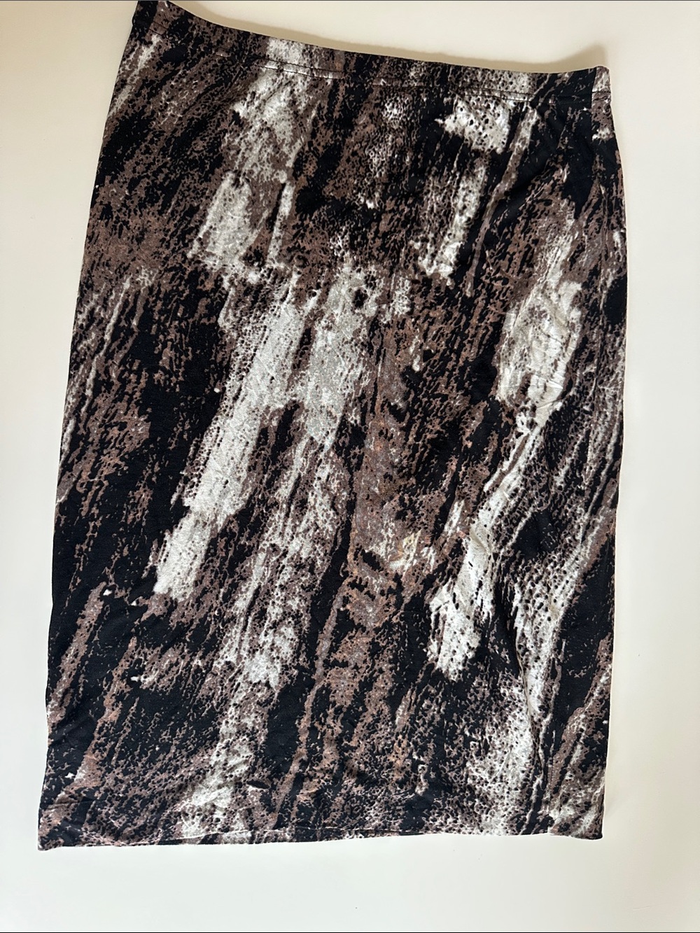 wild fable Abstract-Print Pencil Skirt in Black and Brown